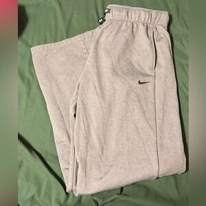 Nike Black and Gray Sweatpants with White Swoosh Tag